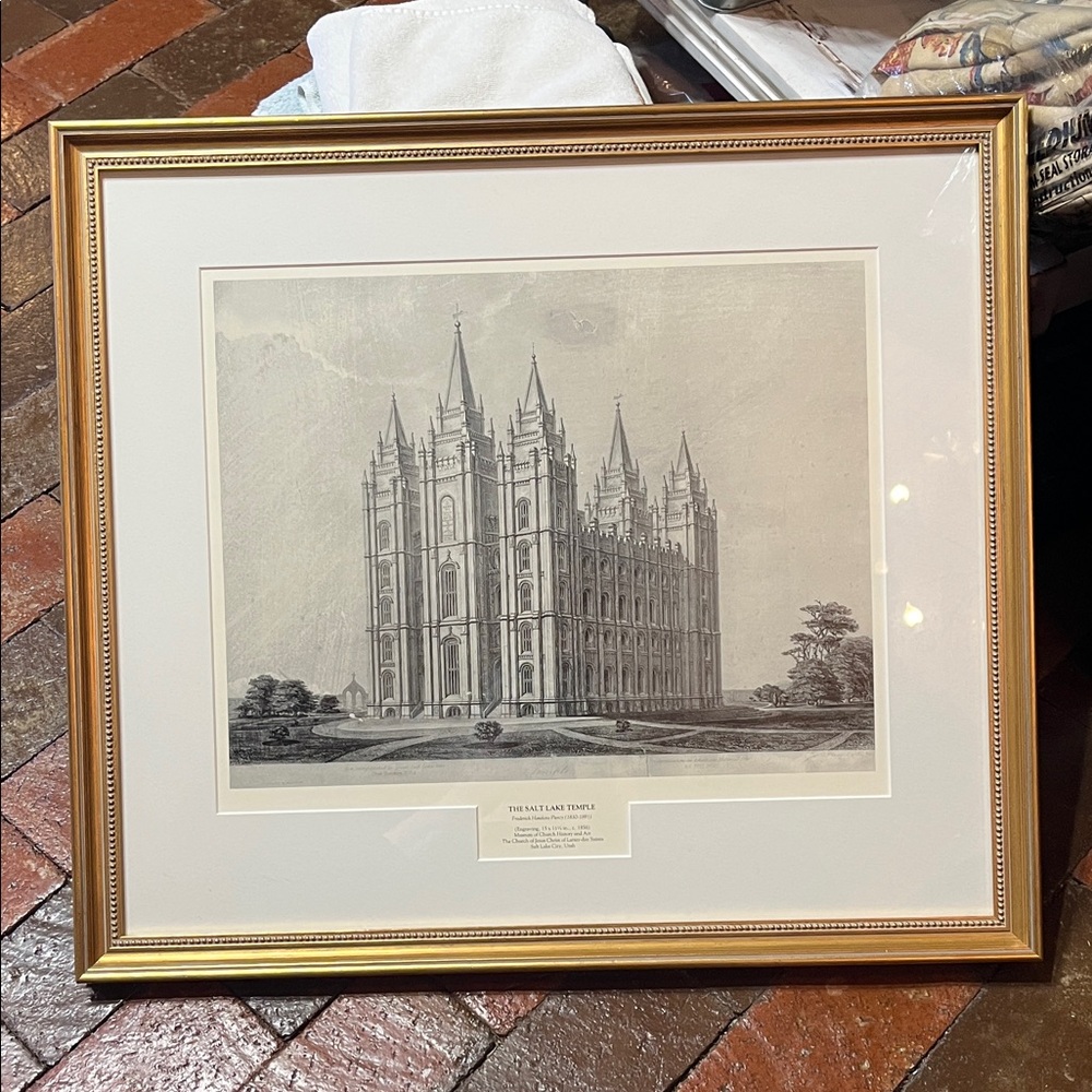 The Salt Lake Temple Framed Architectural Print with Gold Frame 22” X 20” / 2329